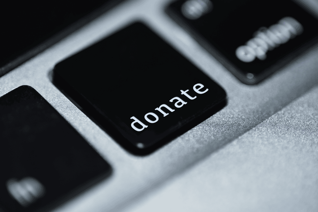 A donate key on a keyboard